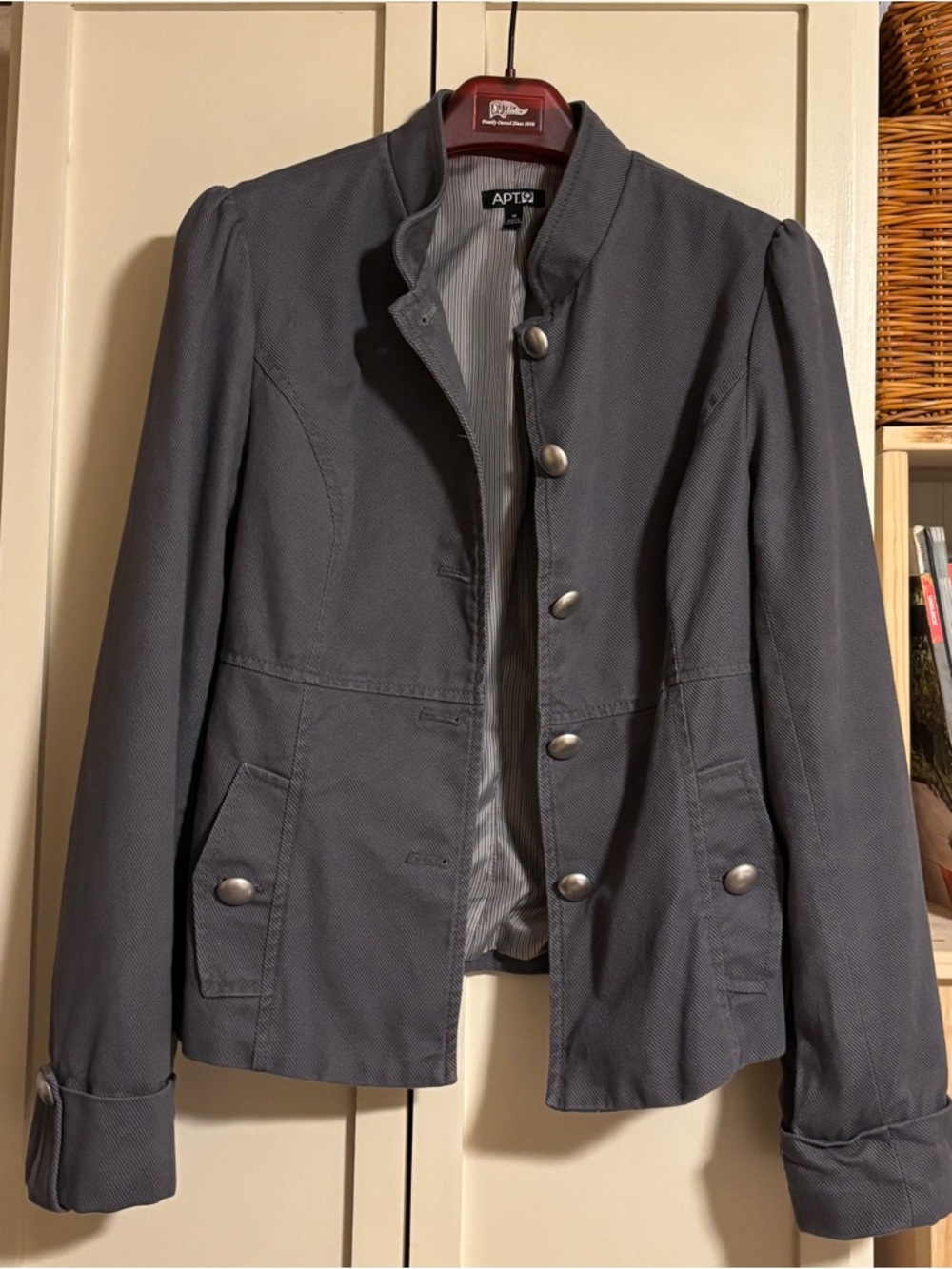 Apt. 9 Women's Slate Gray Military-Style Button Jacket